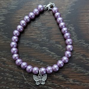 Handmade Purple Butterfly Bracelet